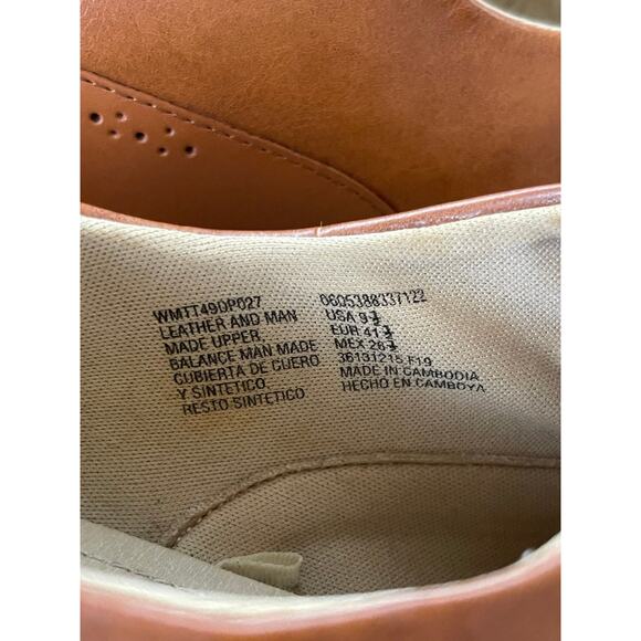 Women's Leather Brown Dress Shoes 9.5 Time & True Memory Foam - Picture 8 of 10